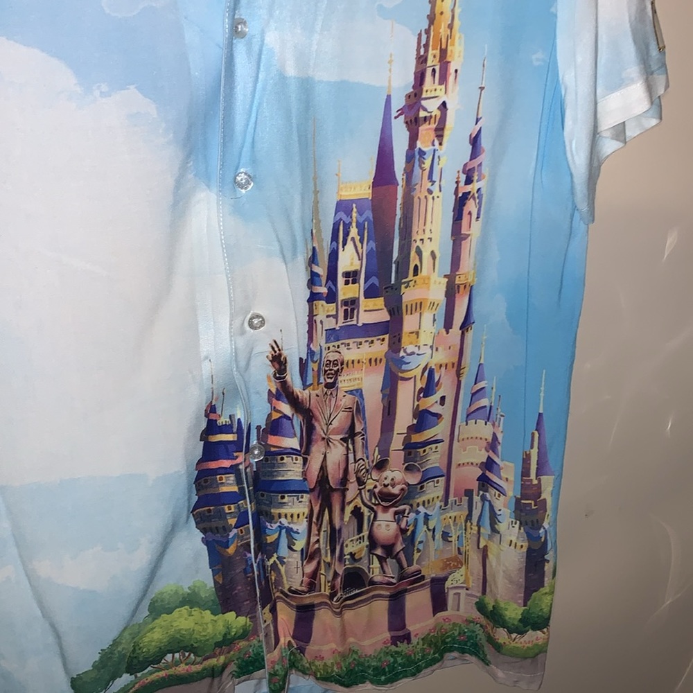 Walt Disney Sky Button Down Medium Disneyland - image 2